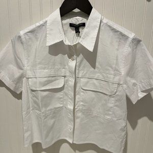 NWT Banana Republic white cropped camp shirt - size XS
